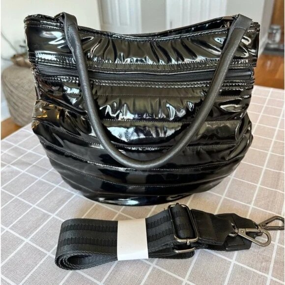 NEW Black Patent Leather the Monterey 'Think Roylen' Shoulder/Crossbody Bag - Picture 2 of 10